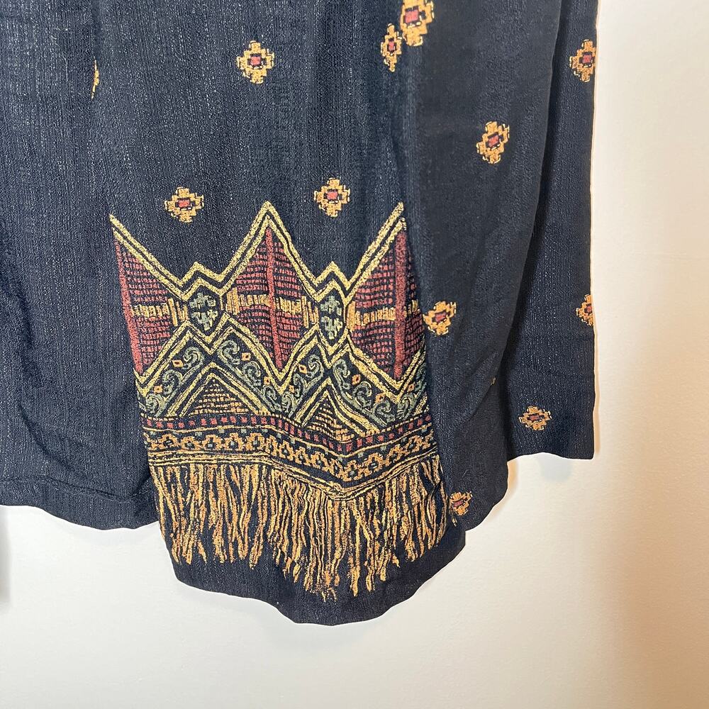 Vintage J.B.S Boho Embroidered Open Front Jacket Blazer Tribal Ethnic Cardigan - Picture 8 of 12